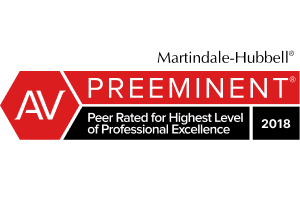 Martindale-Hubbell / AV PREEMINENT / Peer Rated for Highest Level of Professional Excellence 2018 -